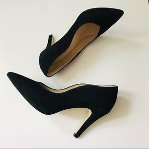 Classic Black Suede Leather Pumps